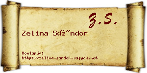 Zelina Sándor névjegykártya